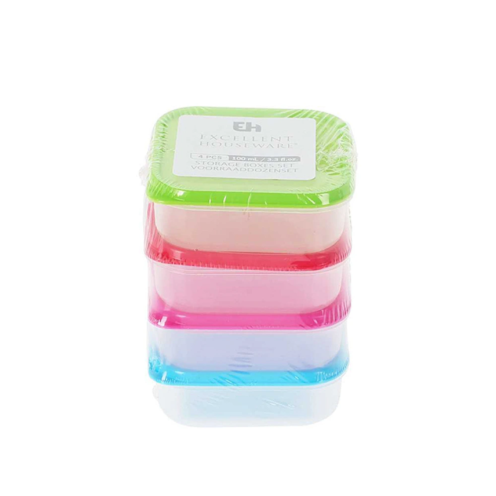 Set recipiente pentru alimente EH 4buc, 100ml, 7.2X7.2X2.5cm