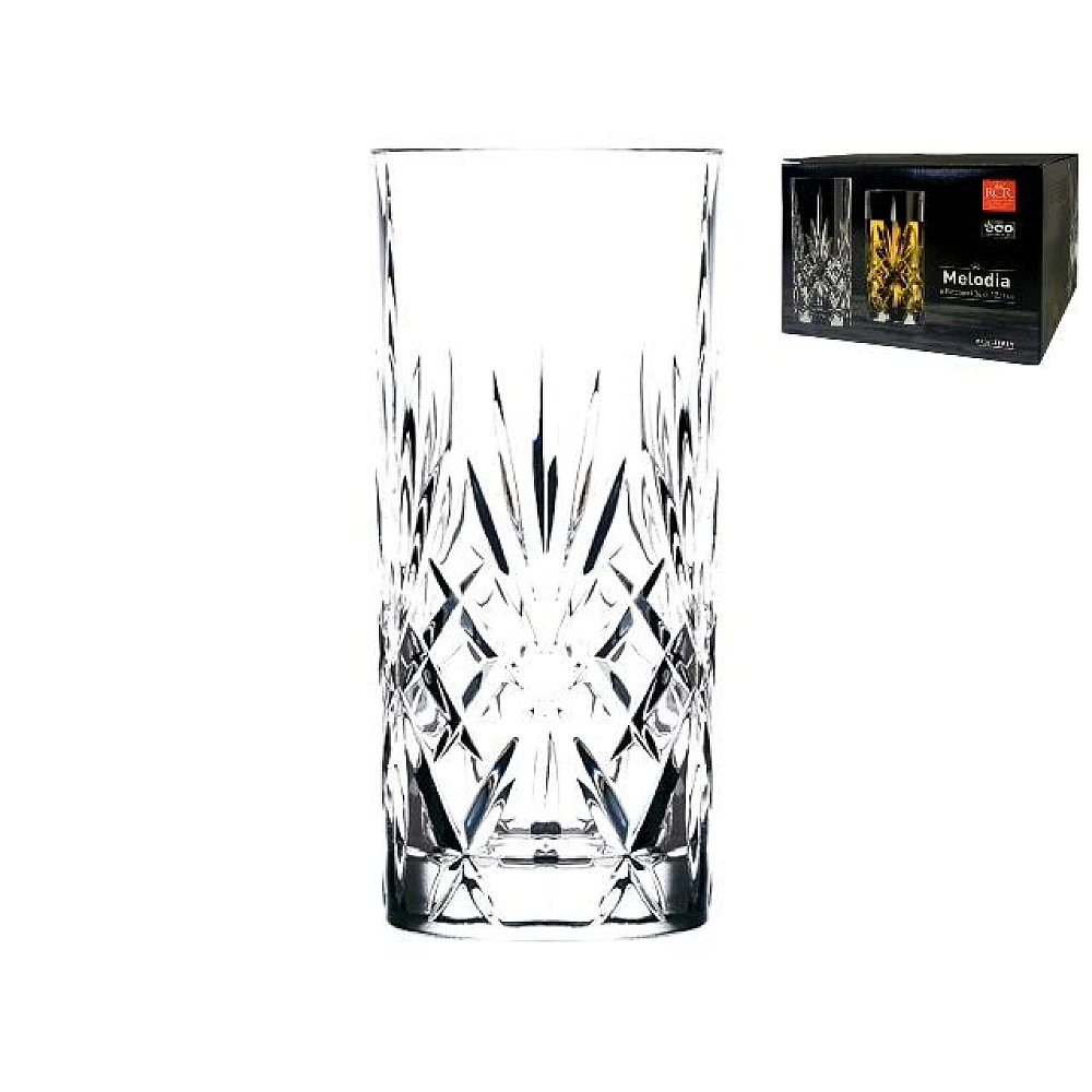 Set 6 pahare tip Tumbler Melodia 360ml, cristal