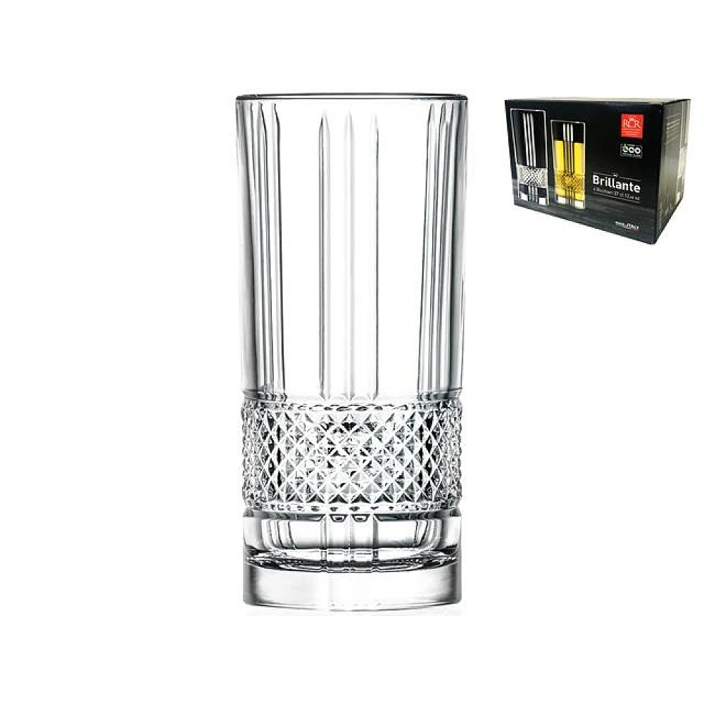 Set 6 pahare tip Tumbler Brilliante 370ml, inalte, cristal