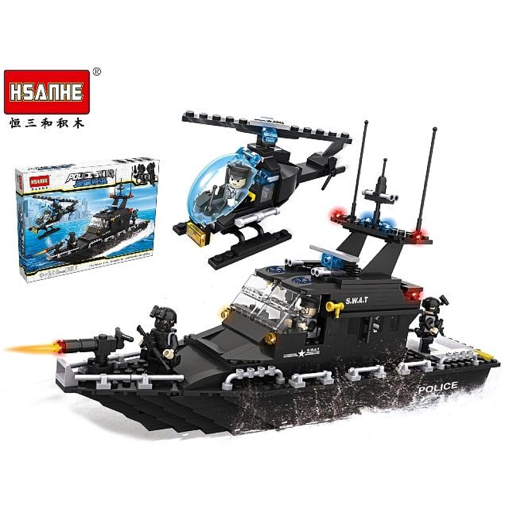 Constructor Hsanhe Nava si helicopter militar 518det 45.5X34X6.5cm 