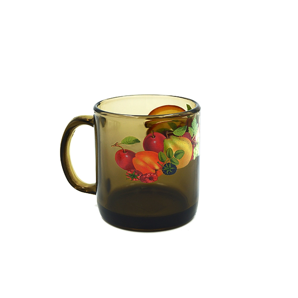 Cana din sticla 420ml GI Basilico, design mix de banane