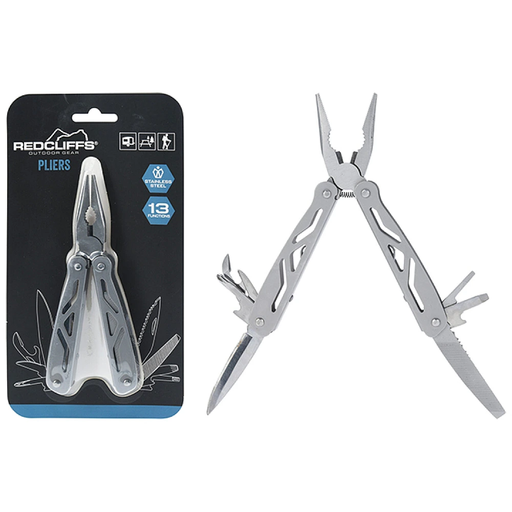 Multitool turistic de buzunar Redcliffs 13 functii, 16 cm