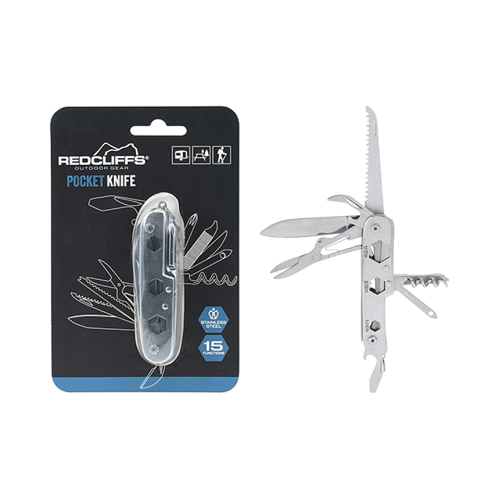 Cutit de buzunar Redcliffs 15 functii, 9 cm
