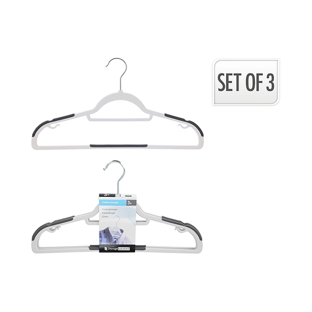 Set umerase pentru imbracaminte Storage Solutions, 3 buc, 45X24 cm, plastic
