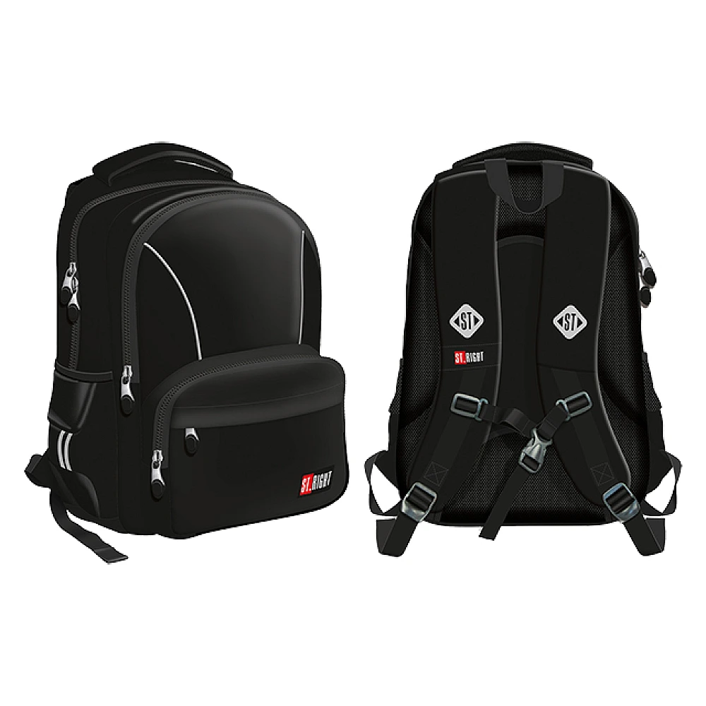 Ghiozdan scolar ortopedic 32X21X43 cm St.Black