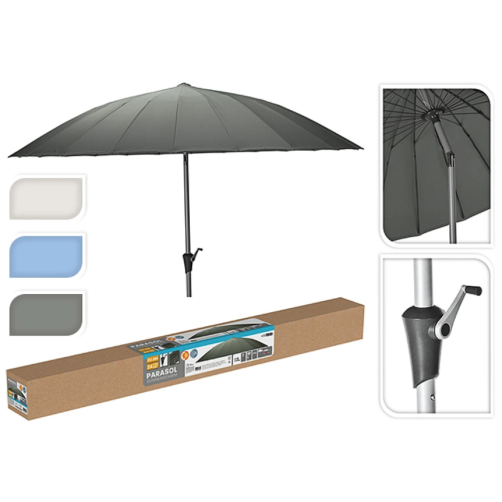 Umbrela de soare, D280 cm, Shanghai, 24 spite, cu picior flexibil