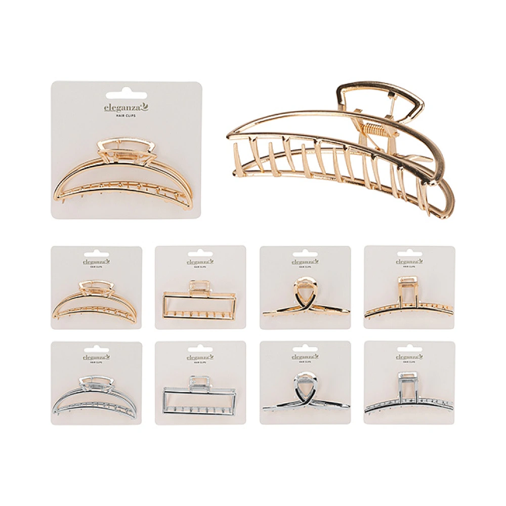 Agrafa pentru par Eleganza, in sortimen, 10X4 cm, metal