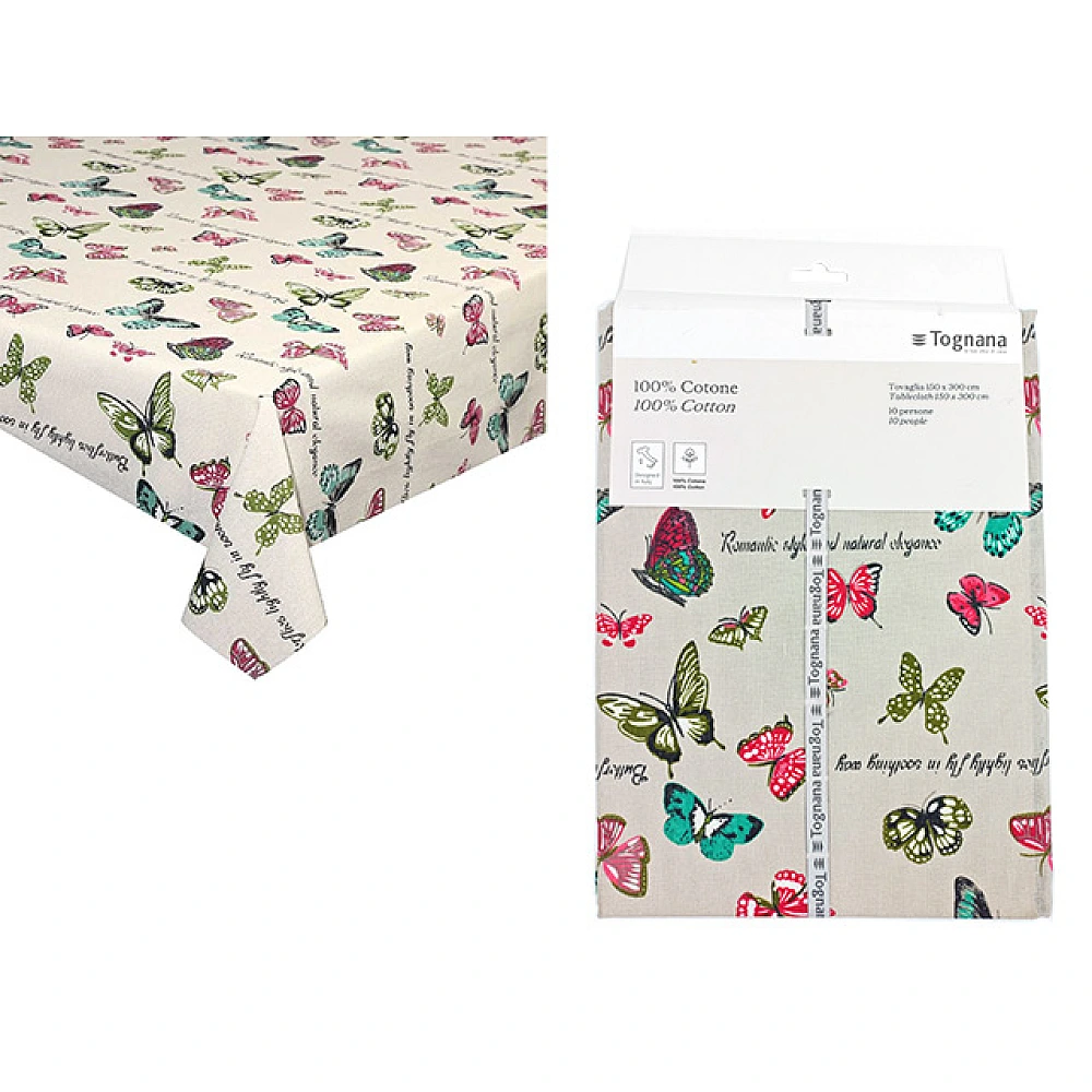 Fata de masa 150X300cm Tognana Butterfly, 100% cotton 