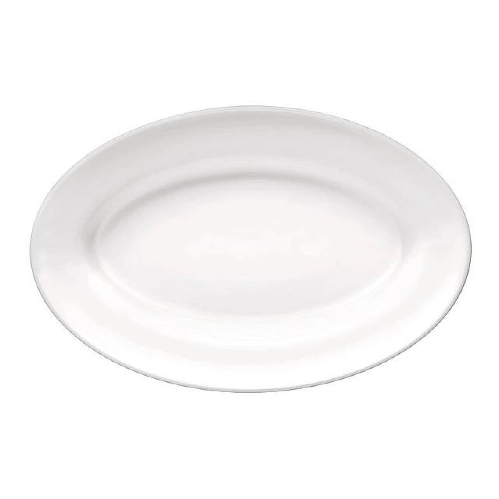 Platou oval 30X22cm Toledo, alb, sticla de opal