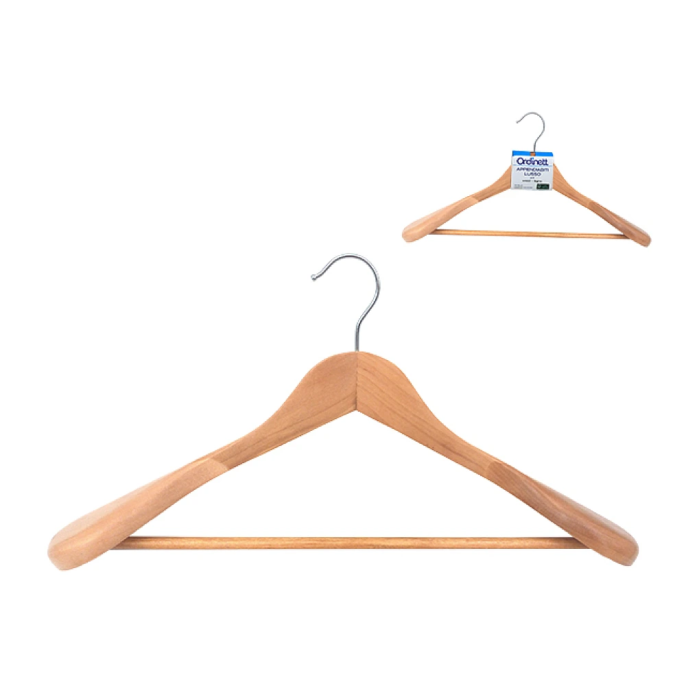 Umeras din lemn pentru haine Ordinett Luxury 45cm, umăr lat