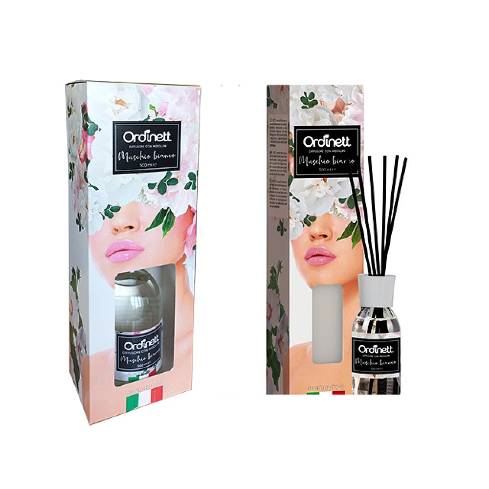 Odorizant de camera 500ml + baghete, mosc alb