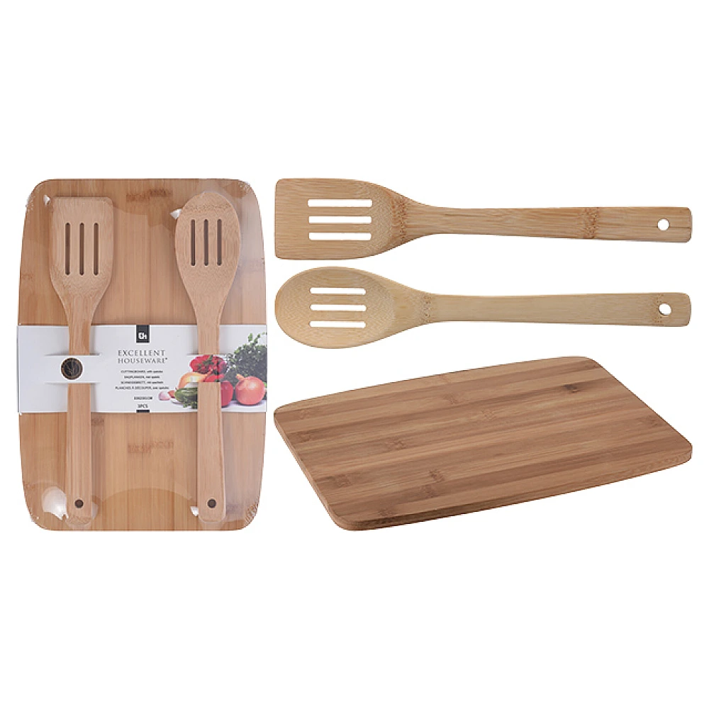 Set tocator din bambus EH 33X23cm, 2 spatule