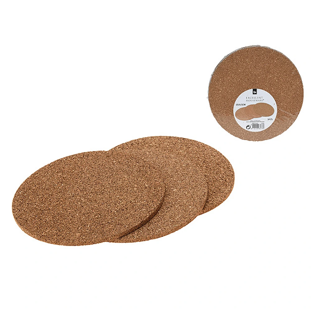 Set suport pentru vase ferbinti din pluta EH 3buc, D19.5cm