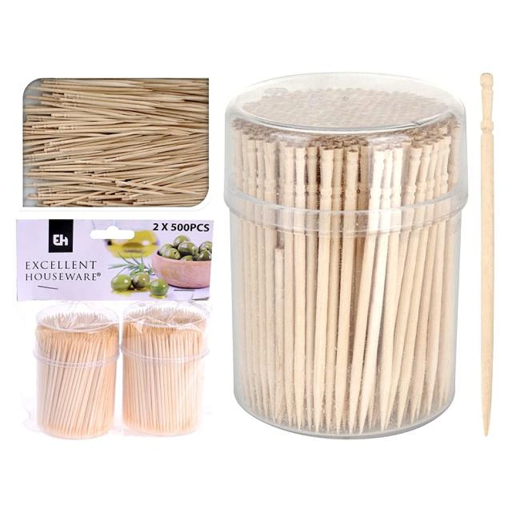 Set de scobitori EH 2X500buc, borcan din plastic