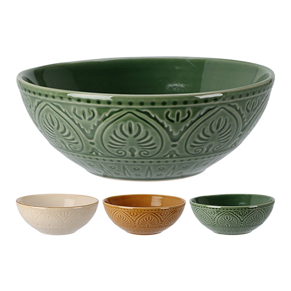 Salatiera din ceramica 15 cm Embossed Leaves