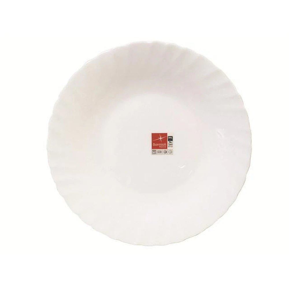Farfurie de servire 25.5cm Prima, alba, sticla de opal