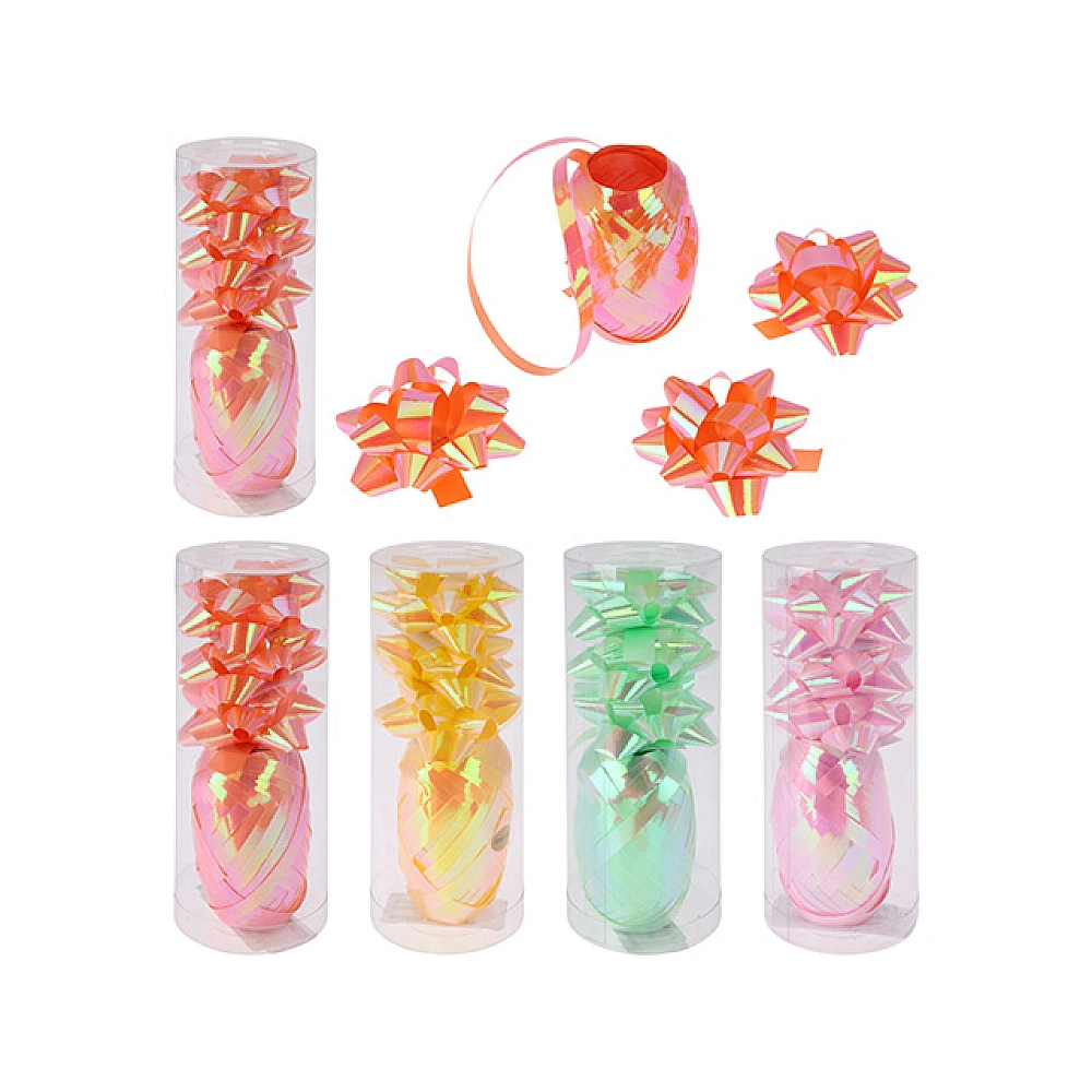 Set pentru decorat cadouri 4buc (panglica 10mX5mm + 3 fundite 5cm)