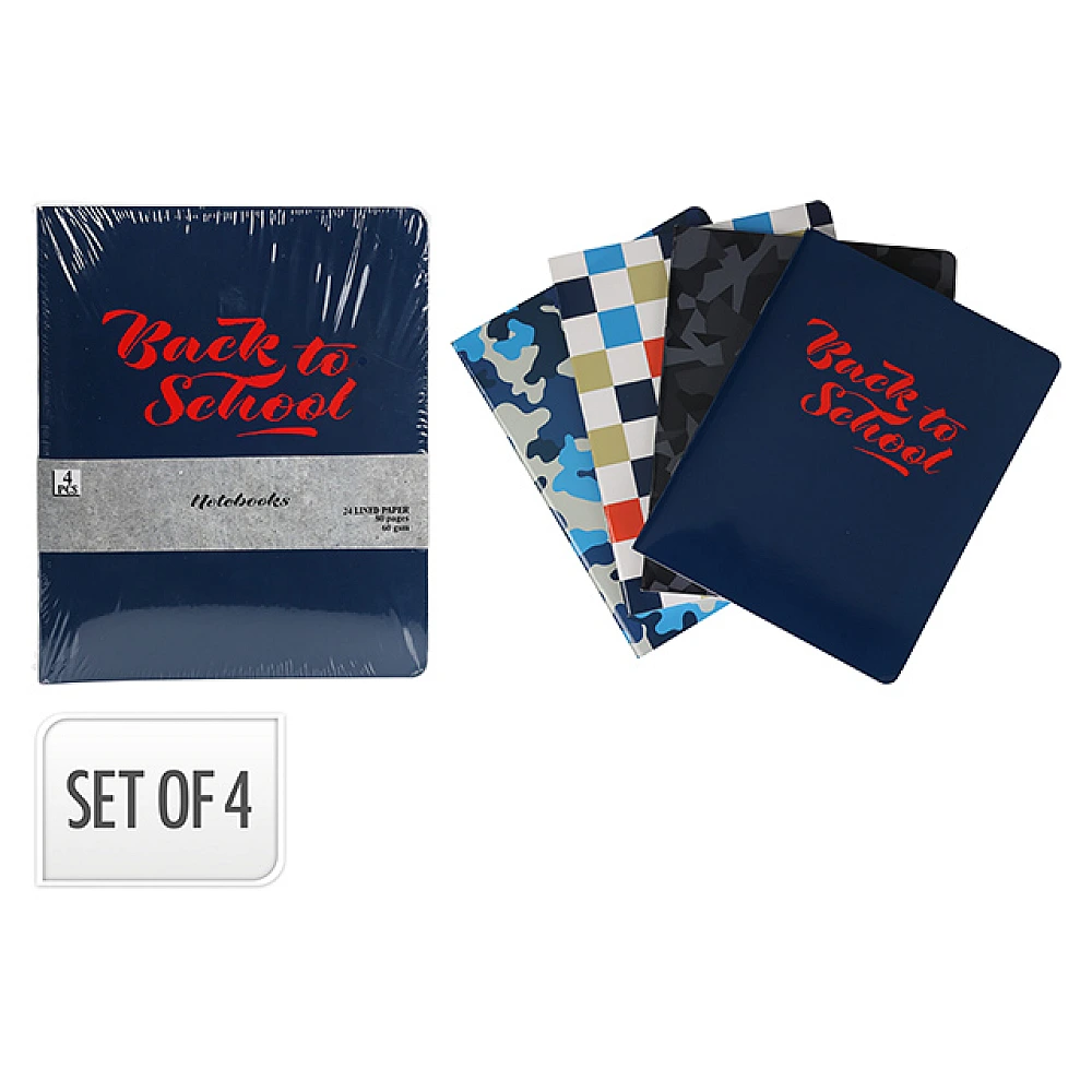 Set carnete notite A5 „Party” 4 buc, 80 foi, albastre