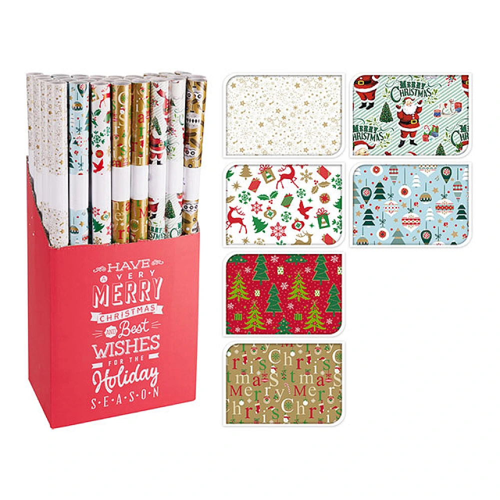 Hartie de ambalaj pentru cadouri 7 m X 70 cm, design de Craciun