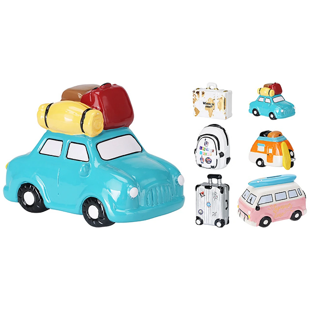 Pusculita ceramica 15x12.2x8.3 cm, design Masina si valiza