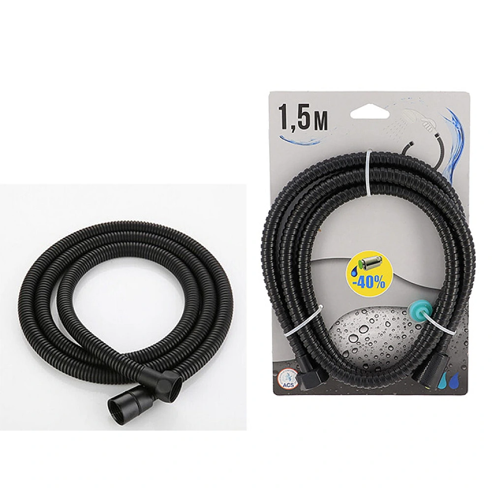 Furtun pentru dus Tendance 1.5cm, negru, inox