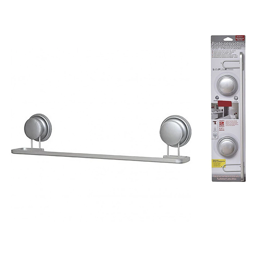 Suport pentru prosoape Tendance cu ventuzeTendance Aluminium 45X10X7.5cm, gri