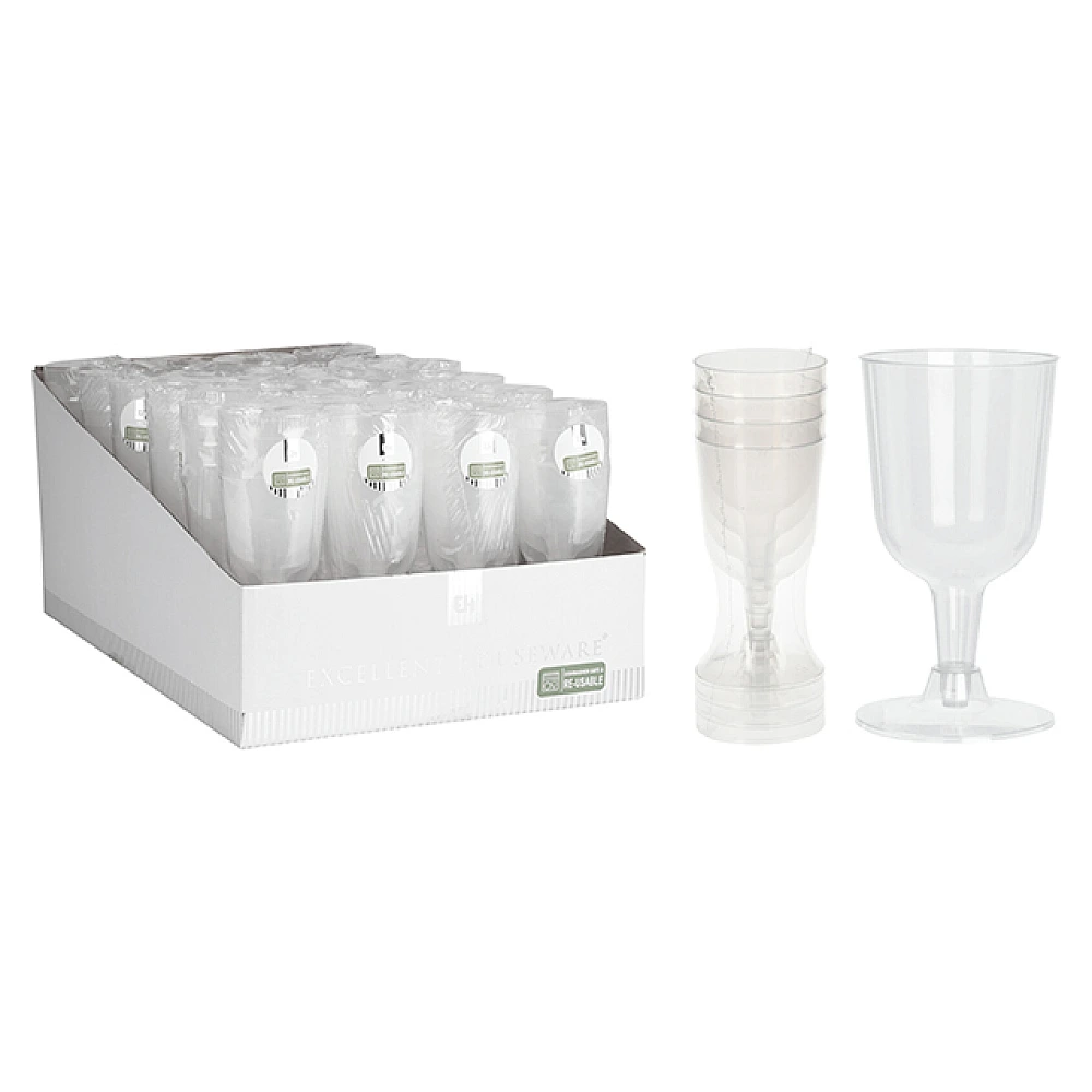 Set pocale reutilizabile EH 4 buc 160ml, transparente, plastic