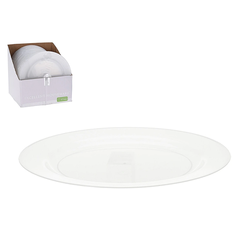 Set de farfurii reutilizabile EH 4 bucăți, 23 cm, transparente
