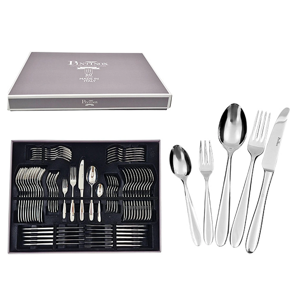 Set de tacamuri Pinti Ritz 60buc, inox 18/10, magnet box