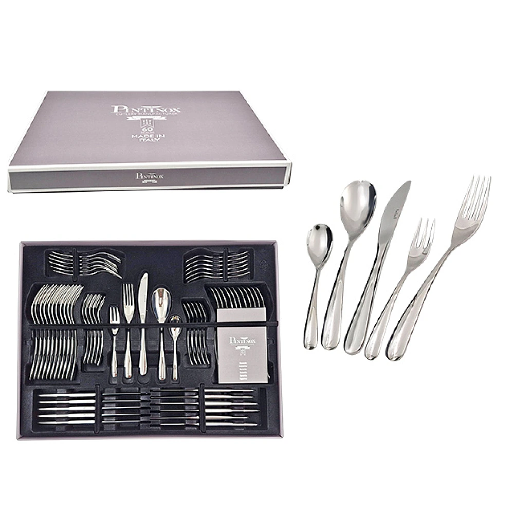 Set de tacimuri Pinti Swing 60buc, inox 18/10, magnet box