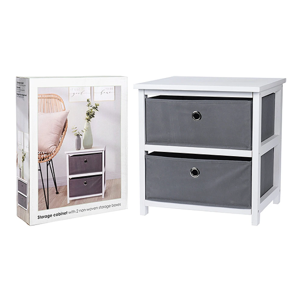 Comoda cu 2 sertare Storage 41X33.5X43cm, mdf/textil