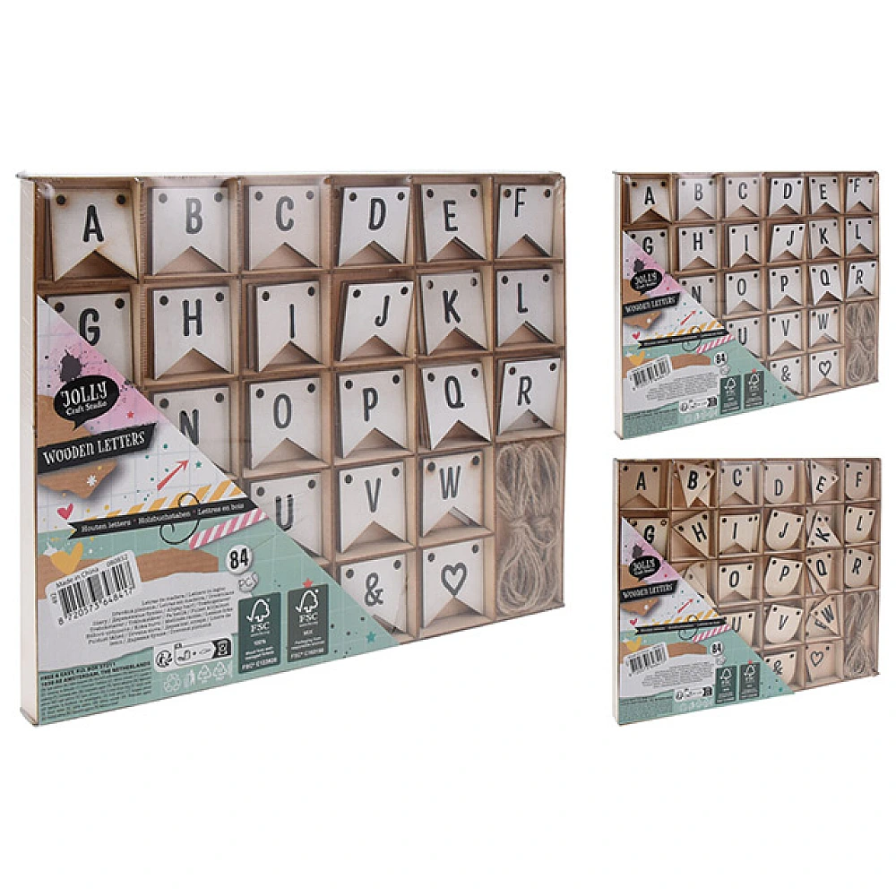Set Alfabet 84 buc Jolly Craft Studio, lemn