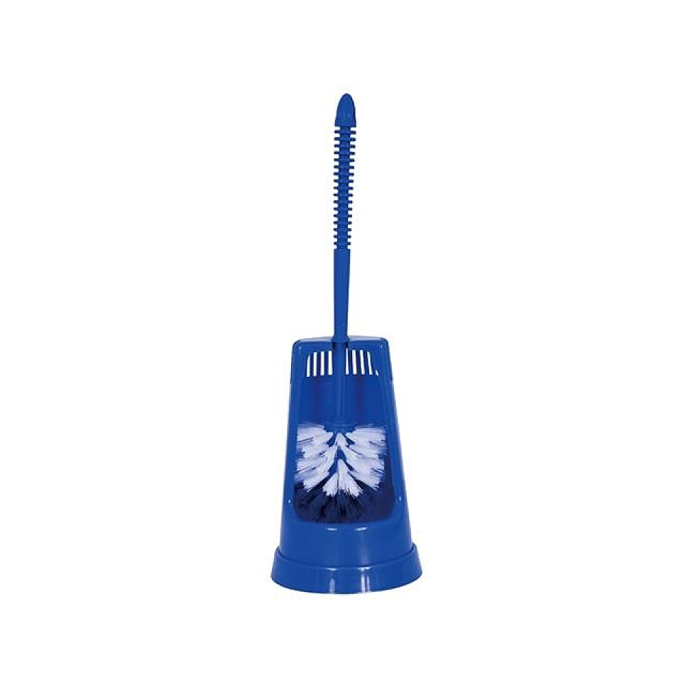 Perie WC cu suport MSV albastru, din plastic