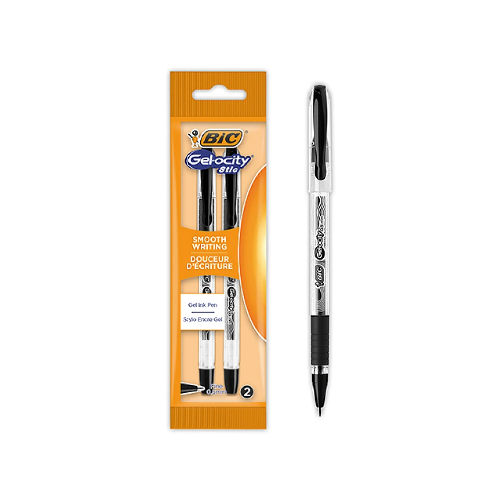 Set 2 pixuri gel roller BIC Gel-ocity Stic, negru