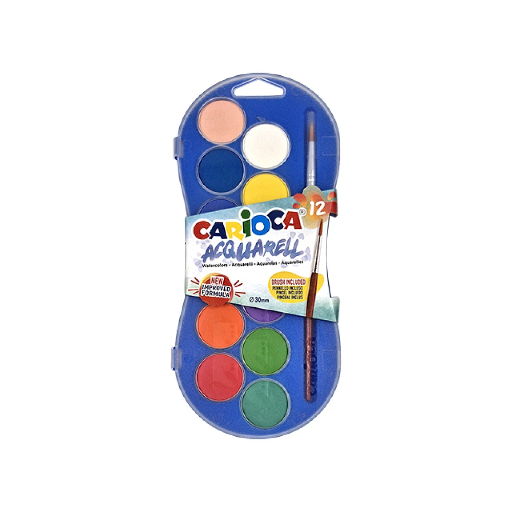 Set de vopsea de acuarela Carioca Watercolor 12bucXD30mm