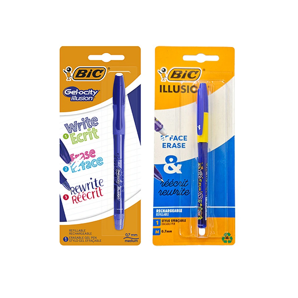Pix gel roller BIC Gel-ocity Illusion cu gel termosensibil, albastru