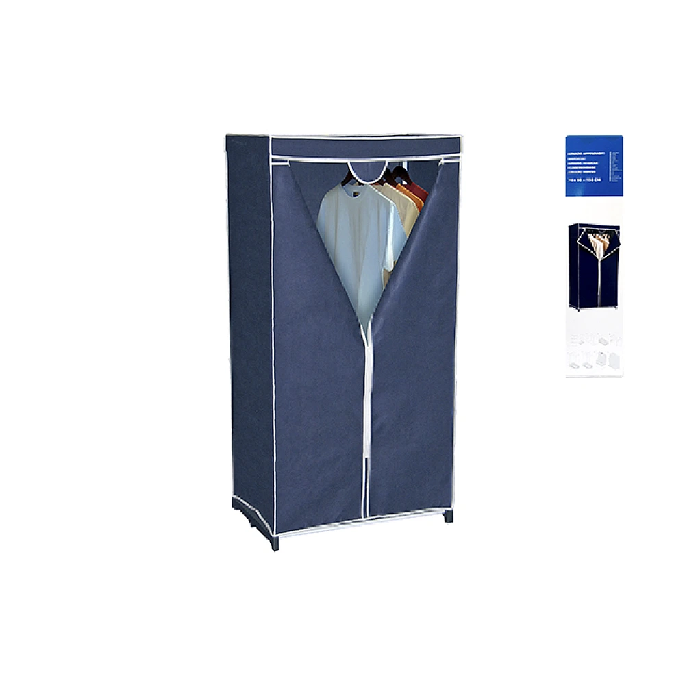 Dulap-organizator cu 2 secțiuni 150x75x50 cm, albastru, din material textil