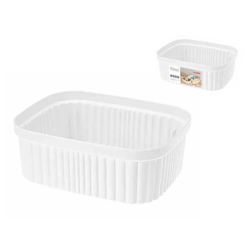 Cutie de depozitare Econova Velvet 1.45l, 19X15X7cm, alb