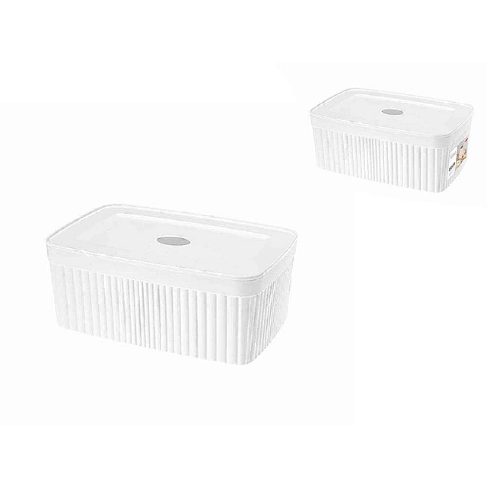 Cutie de depozitare Econova Velvet 2.5l, 23Х15Х9cm, albă, cu capac