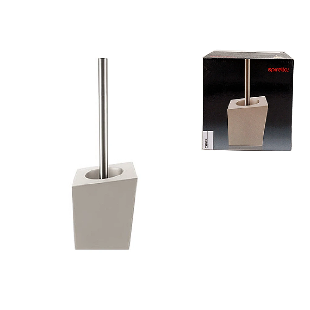 Perie WC cu suport Spirella YOSHI, alb- mat