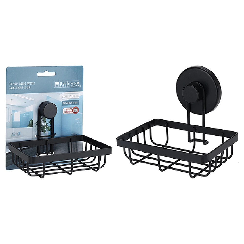 Sapuniera pe ventuze Bathroom 13X11cm, metal
