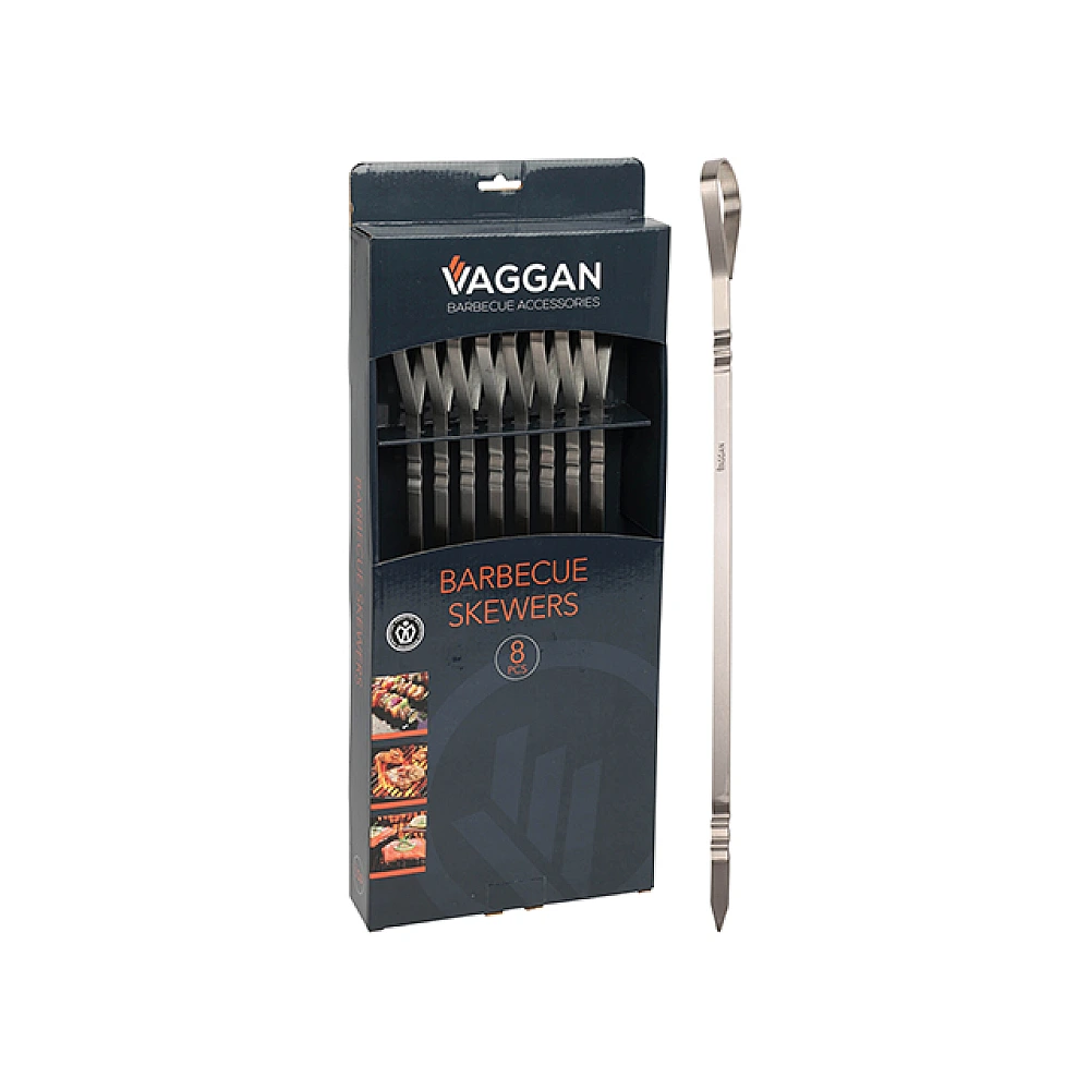 Set ace pentru frigarui BBQ 8buc 40сmX1cm, inox 