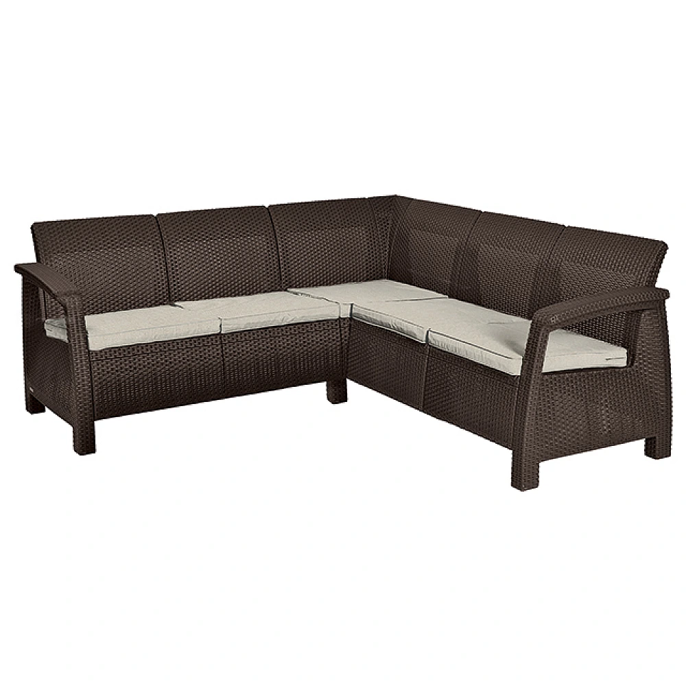 Coltar Corfu Relax 190X190X79 cm, perne, brun