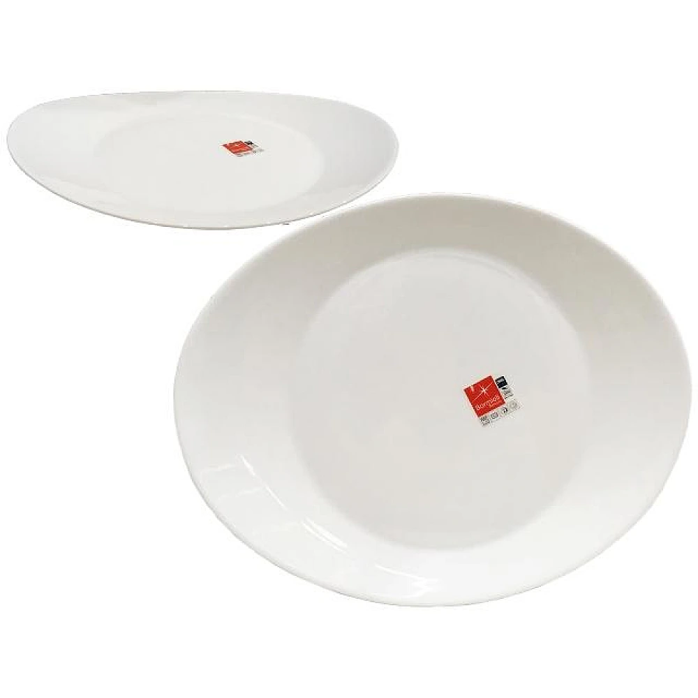 Platou oval 31.5X26cm Prometeo alb, sticla de opal