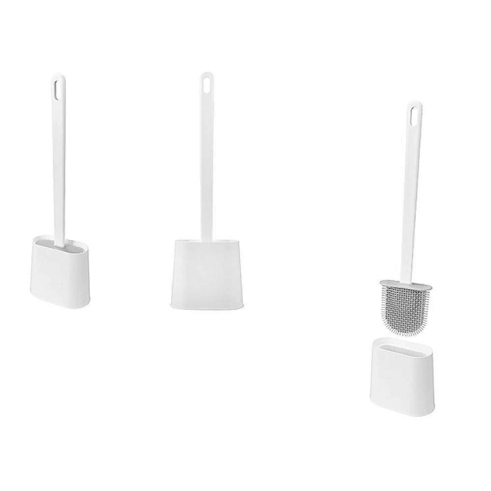 Perie WC cu suport Econova Slim 11.5X5.8X35.7 cm, alb