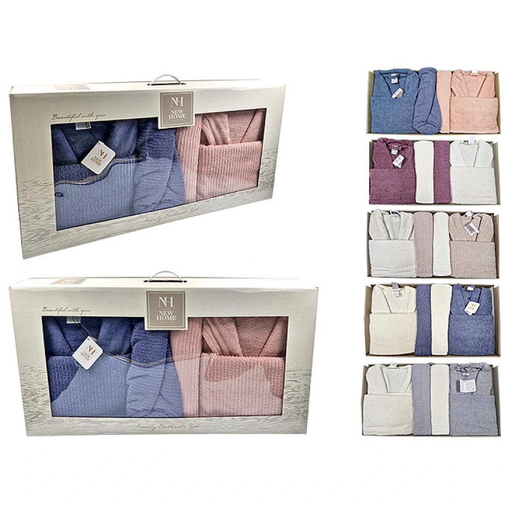 Set pentru baie NH Alfa: 2 halate, 2 prosoape 50X90+2buc 90X150 cm , 5 modele