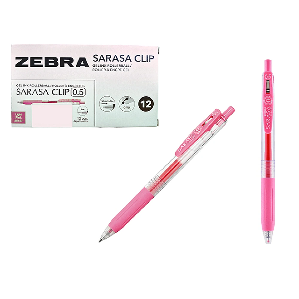 Pix cu gel Zebra Sarasa Clip Light Pink, 0.5 mm, roz deschis