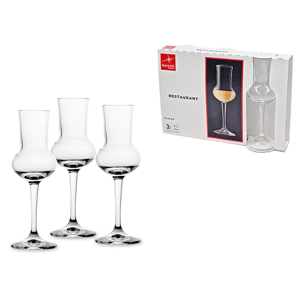 Set 3 pocale pentru grappa Restaurant, 81ml