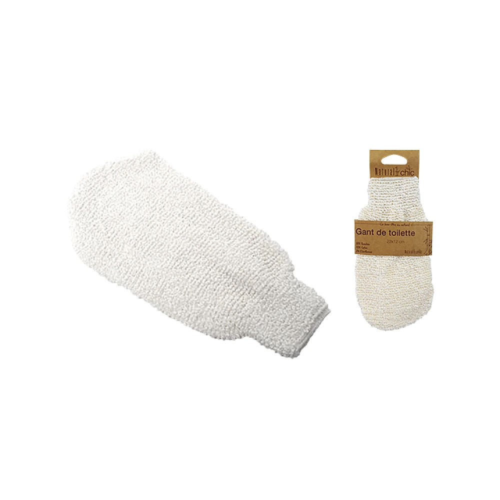 Burete-manusa de baie Tendance 22X12cm, naturala, bumbac, alba