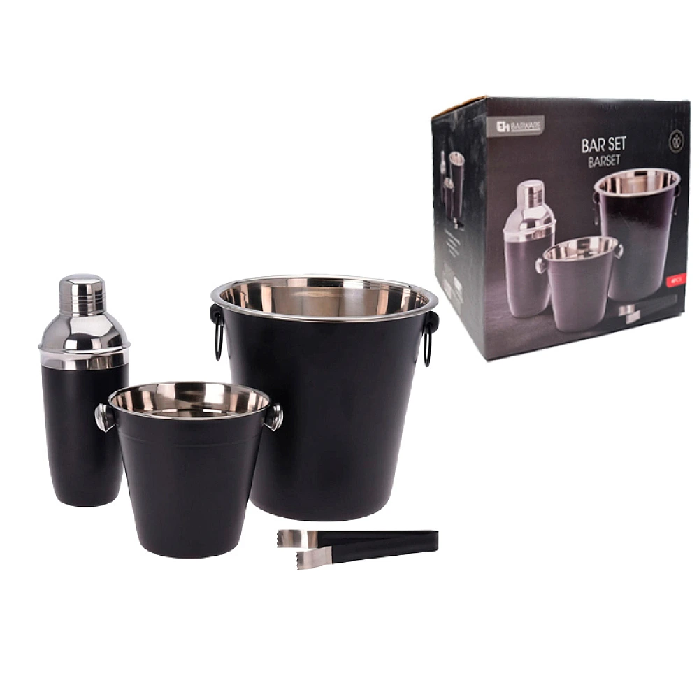 Set pentru bar EH: galeata pentru gheata, galeata de racire, shaker